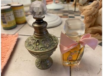Perfume Bottle (empty) And Perfume (mini)