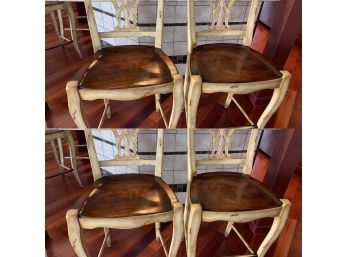 Distressed Style Counter Height Chairs (4)