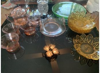 Large Lot Of Colorful Glassware
