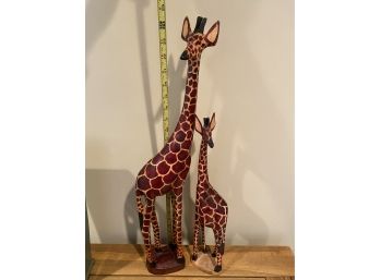 Wooden Giraffe Figurines