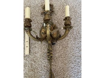 Vintage Electric Wall Sconce With Extra Crystals
