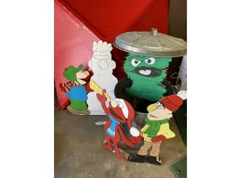 Set Of Sesame Street Wooden Holiday Characters