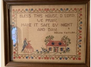 Vintage Cross Stitch. Bless This House..