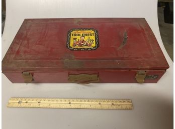 Intage American Toy & Furniture Co Tool Chest - Metal Tool Box Child's