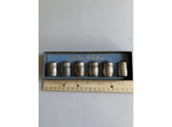 Boxed Set Of Mini Sterling Salt / Pepper Shakers