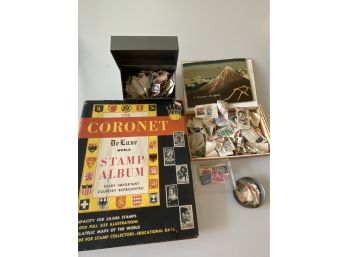 Vintage Stamp Collection With Book