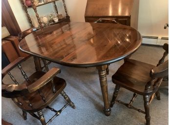 Colonial Style Solid Wood Dining Table And 4 Chairs