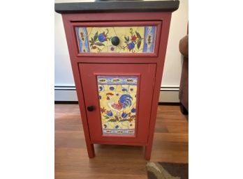 Painted Tile Rooster Cabinet