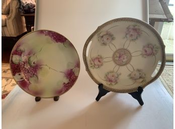 Two Decorative Plates With Stands