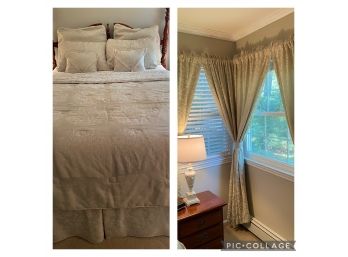 Sage Green Queen Comforter Set & Matching Curtains