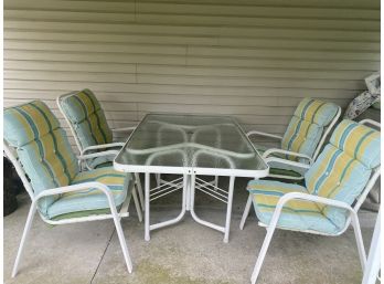 Patio Set - Table, 4 Chairs, Cushions
