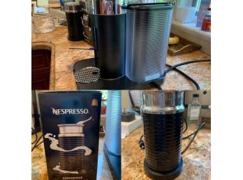 Nespresso Coffee / Espresso Maker With Two Milk Frothers