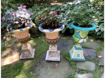 Three Flowerpots (in The Style Of Mackenzie  Childs)