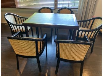 Set Of 6 Club Chairs & Folding Card Table