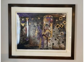 Signed Abstract Framed Litho