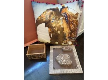 Elephant Pillow, Box, Wall Hanging