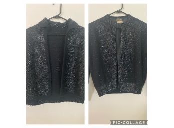 Pair Of Vintage Sequin Sweater Cardigans
