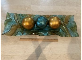 Pier 1 Tray With Decorative Balls