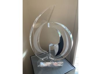 Abstract Lucite Sculpture, Signed