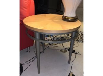 Wood Top Round Table