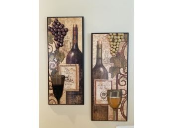 Pair Of 3D Wine Plaques
