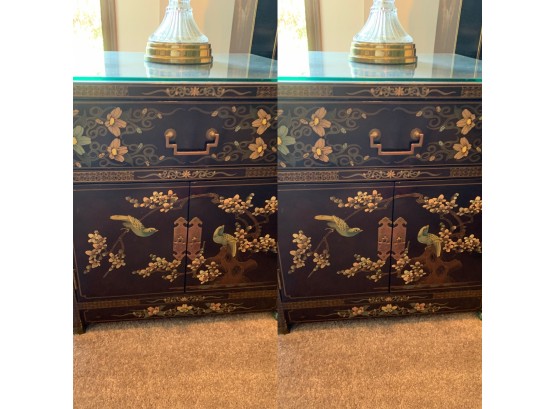 Two Beautifully Decorative Asian End Tables
