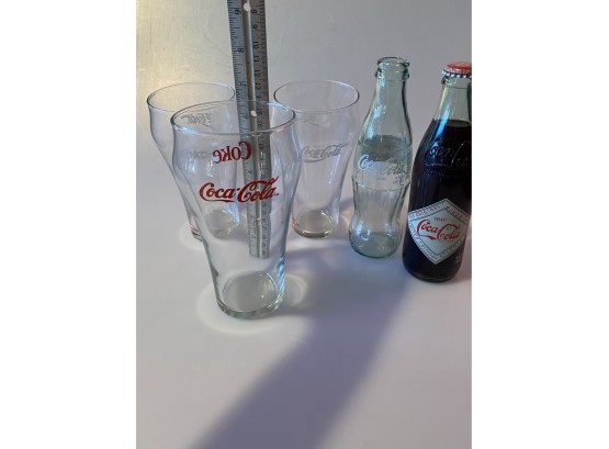 Old Fashioned Coke Glasses / Bottle