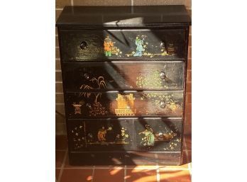 Wooden Asian Painted Chest