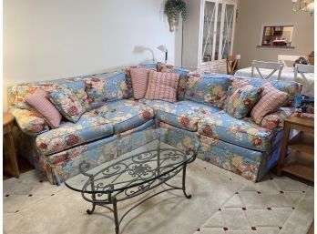 Ethan Allen Floral Sectional Sofa
