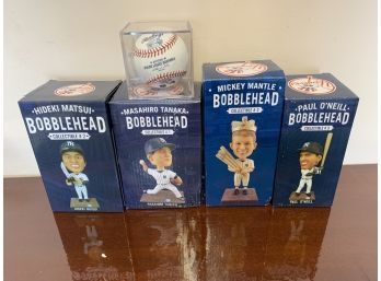 Yankees Bobbleheads And Ball