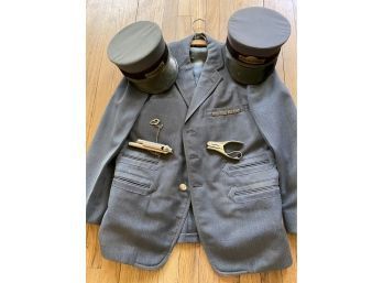 Vintage LIRR Uniform, Hats, Ticket Puncher And Whistle
