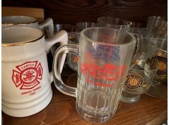 Lot Of Long Island Town Fire Department Glassware