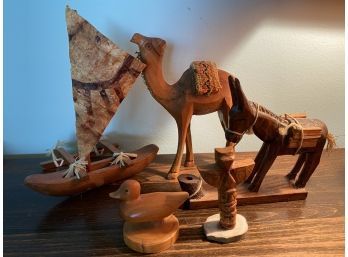 Assorted Carved Wood Figures