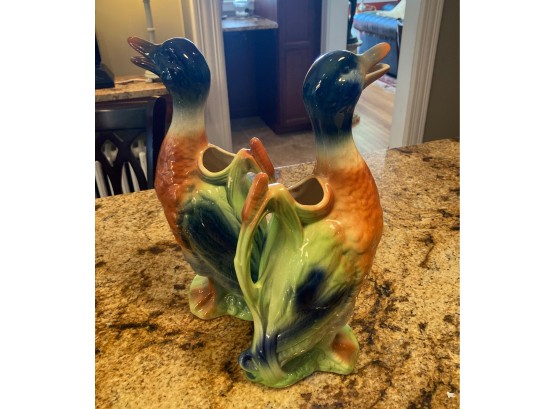 Pair Of Ceramic Duck Vases