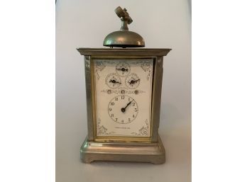 Unusual Antique Brass Carriage Clock