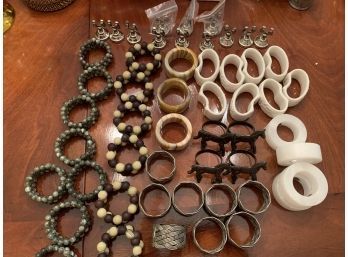 Large Lot Of Assorted Napkin Rings