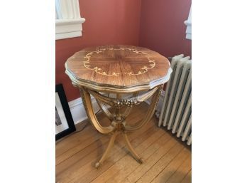 Small Inlaid Wood Table