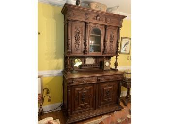 Large Beautifully Carved Antique Wood Cabinet