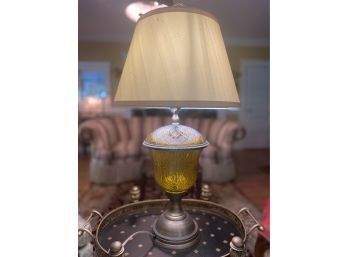 Brass &yellow Glass Lamp