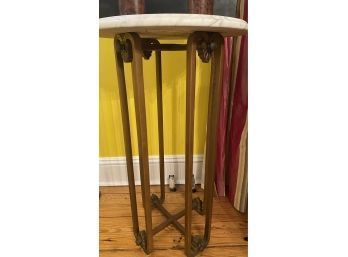 Tall Wood Table With Marble Top