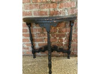 Rustic Black Painted 1/2 Moon Table