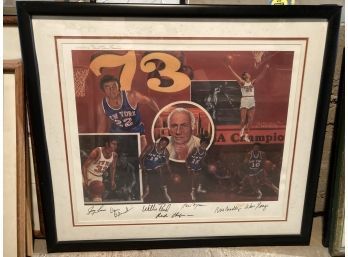 1973 NY Knicks Champions Autographed Lithograph