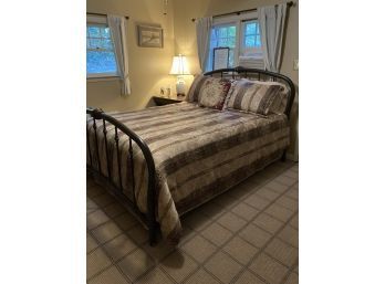 Queen Bed With Metal Headboard And Footboard, Linens Included