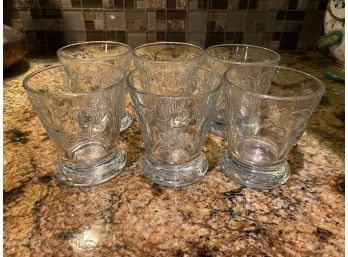 Set Of 6 Glasses With Scallop Shell Design