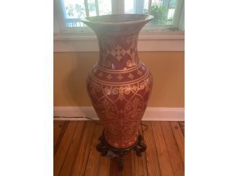 Chinese Floor Vase With Stand