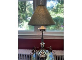 Silver Lamp With Beige Shade