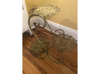 Metal Plant Stand With 2 Plants