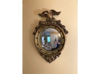 Wood Framed Convex Eagle Mirror