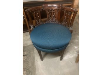 Antique Swivel Chair Teal Cushion Swivels 360 Degrees
