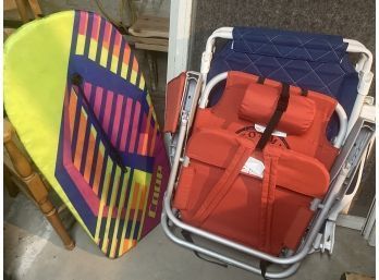 3 Beach Chairs & Boogie Board
